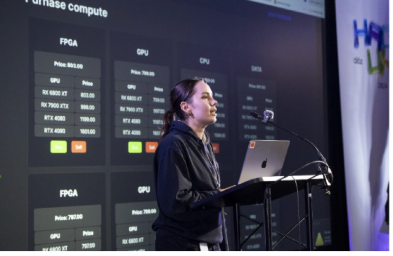 Presenting ex2.1 as a finalist at the a16z AI Hack in London